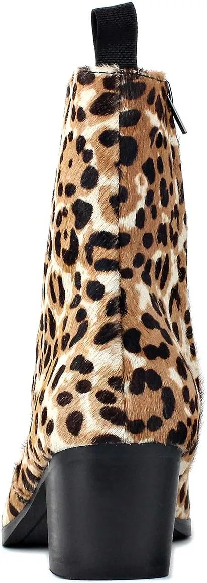 Dress Boot for Men Casual Chelsea Fashion Stylish Ankle High Heels Boots Leopard print CD-JY012-Color
