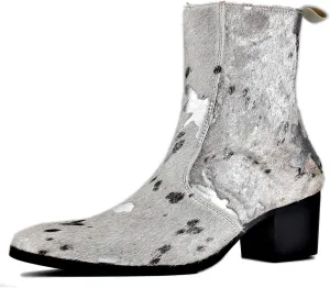 Dress Boot for Men Casual Chelsea Fashion Stylish Ankle High Heels Boots Leopard print CD-JY012-Color
