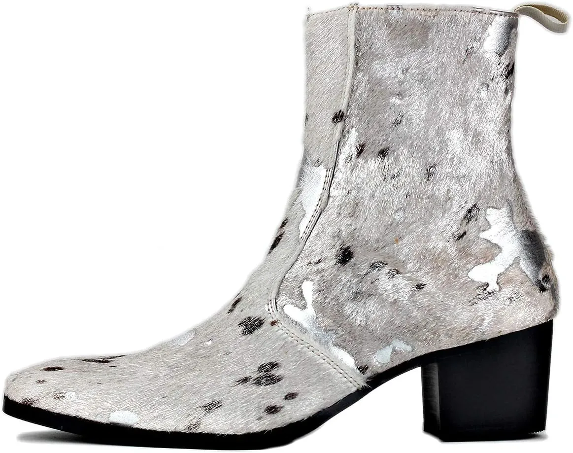 Dress Boot for Men Casual Chelsea Fashion Stylish Ankle High Heels Boots Leopard print CD-JY012-Color