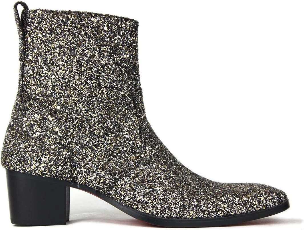 Dress Boot for Men Glitter Chelsea Designer Boots Casual shoes Side Zipper Ankle Boots