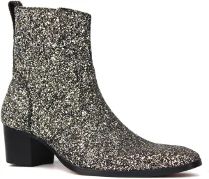 Dress Boot for Men Glitter Chelsea Designer Boots Casual shoes Side Zipper Ankle Boots