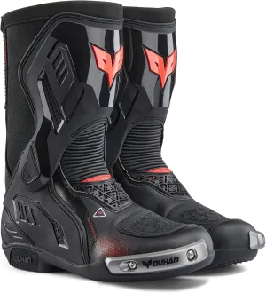 DUHAN Motocross Boots Anti Slip Racing Road Boots Motorcycle Riding Leather Boots with Dual-Axis System for Men Women
