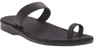 Eden - Leather Toe Ring Minimalist Sandal - Womens Sandals