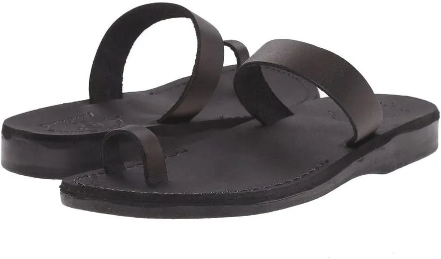 Eden - Leather Toe Ring Minimalist Sandal - Womens Sandals