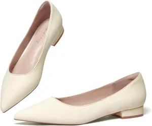 Elisabet Tang Women's Flats Shoes Pointed Toe Casual Chunky Flats Slip on Comfortable Dress Flats Shoes for Lady