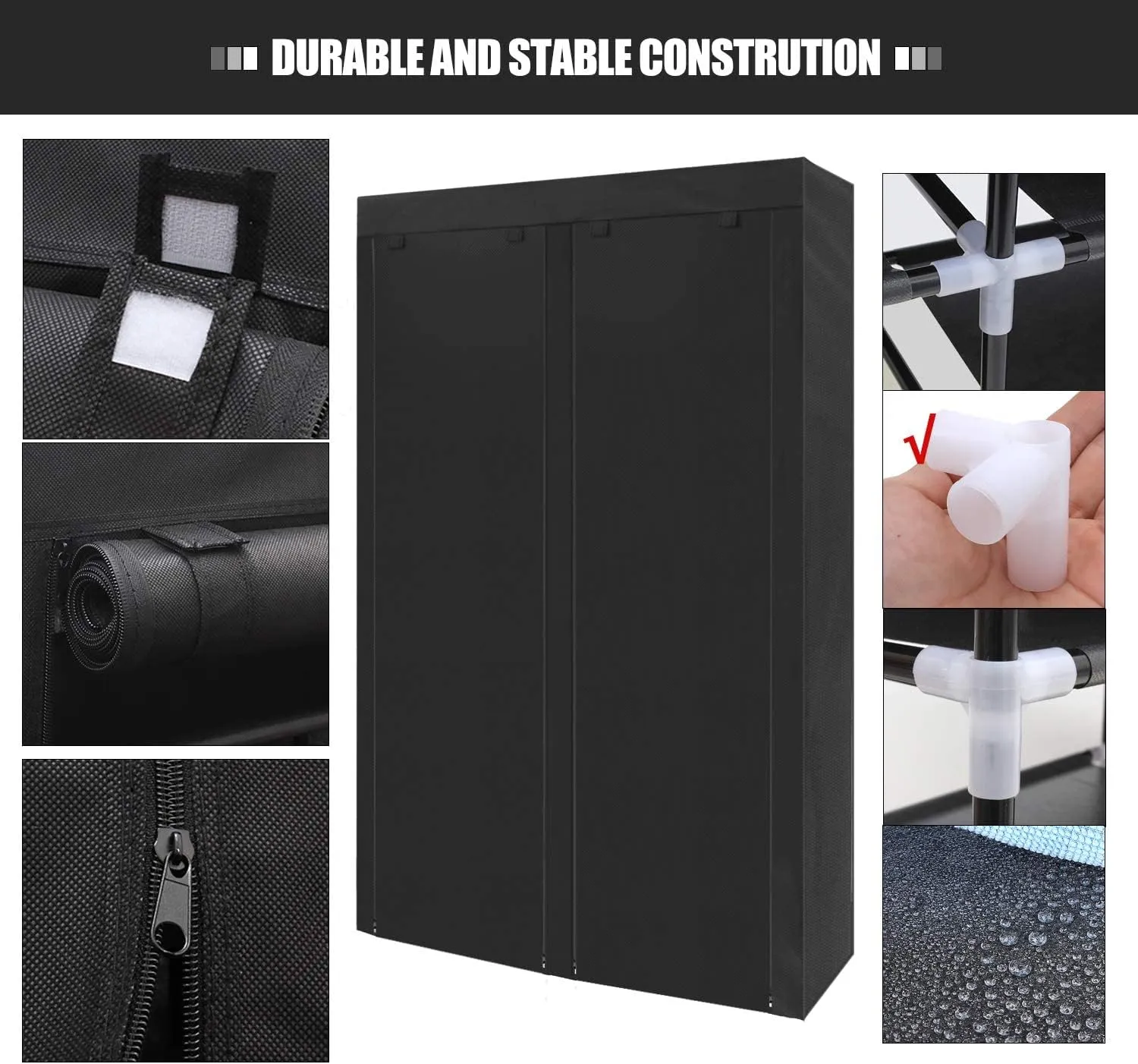 ERONE Shoe Rack Storage Organize, 28 Pairs Portable Double Row with Nonwoven Fabric Cover Shoe Shelf Cabinet for Closet