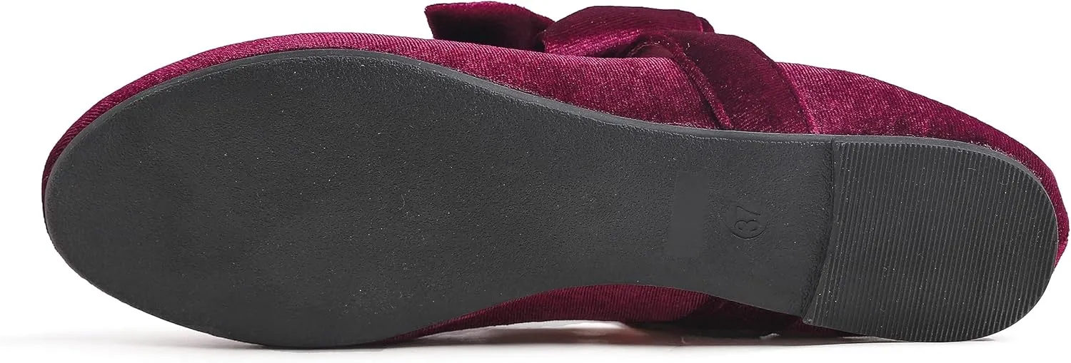 FEVERSOLE Women's Mary Jane Fashion Round Toe Easy Buckle Slip On Flats