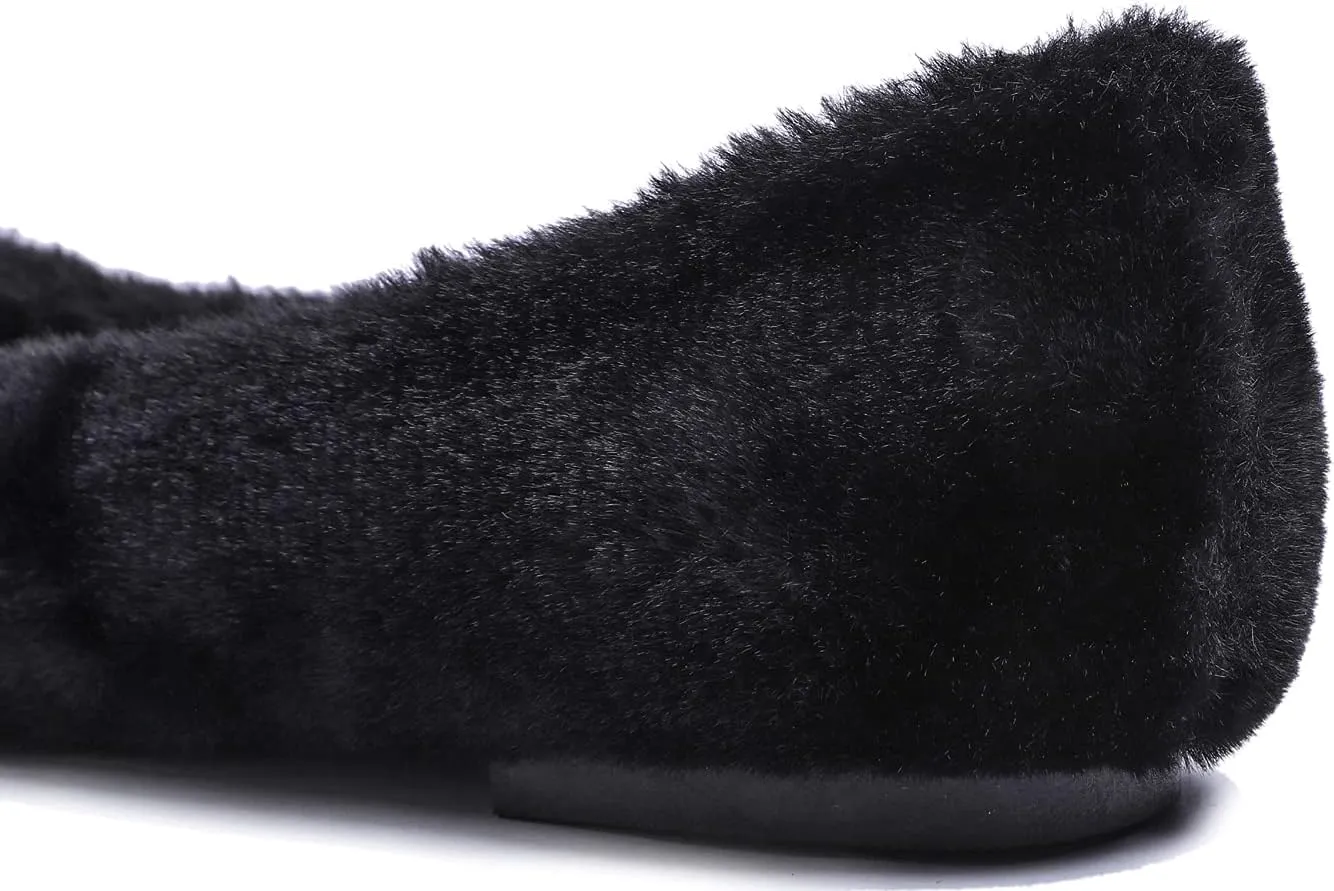 FEVERSOLE Women's Ultra Soft Colorful Memory Foam Cushioned Faux Suede Home Ballet Flats