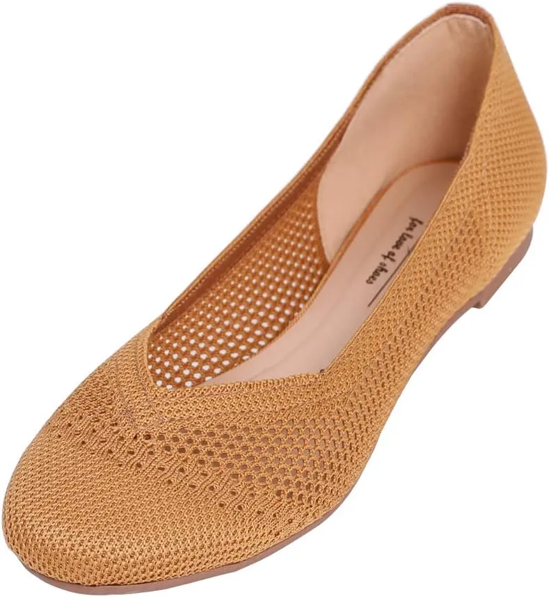 Feversole Women's Woven Fashion Breathable Knit Flat Shoes
