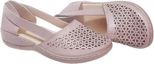 FFMA Women's Wedges Orthopedic Hollow Out Summer Sandals Hollow Carved Sandals Vintage Slip on Sandals Closed Toe Round Toe Hollowed Out Breathable Beach Sandals