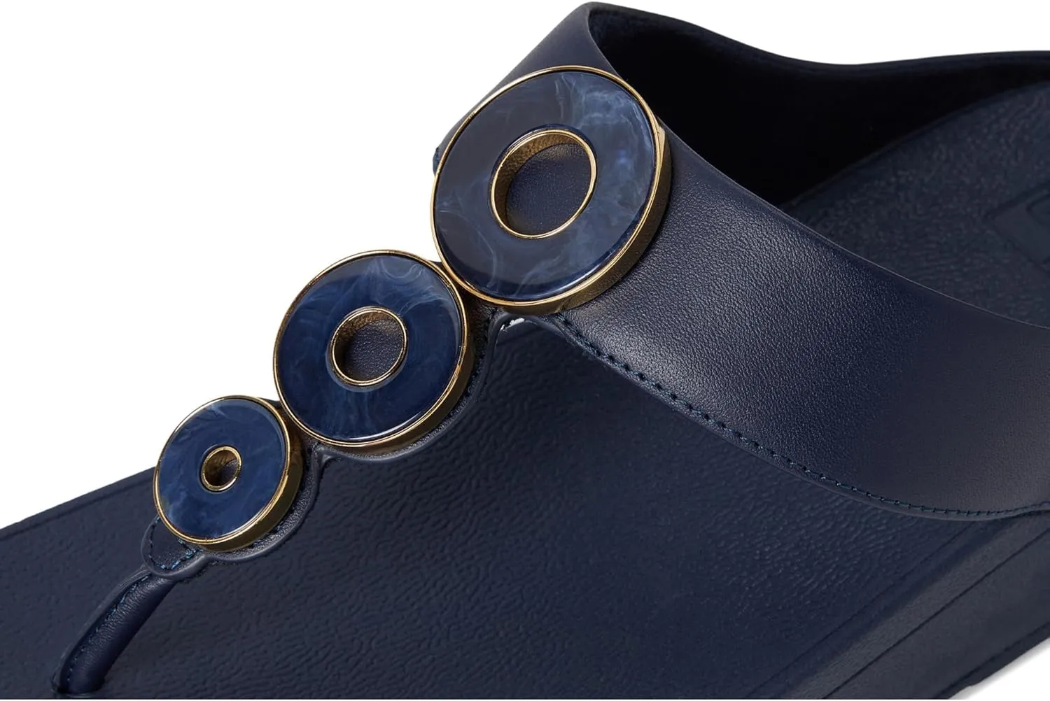 FitFlop Women's Fino Resin-Hoop Leather Toe-Post Sandals Wedge