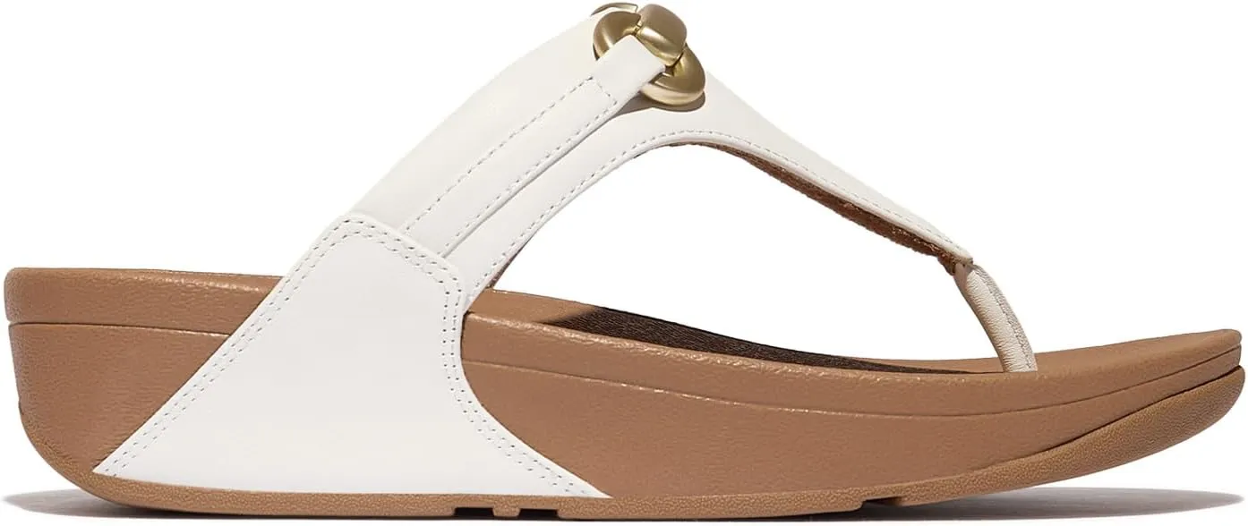 FitFlop Women's Lulu Chunky-Snaffle Leather Toe-Post Sandals Wedge