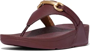 FitFlop Women's Lulu Chunky-Snaffle Leather Toe-Post Sandals Wedge