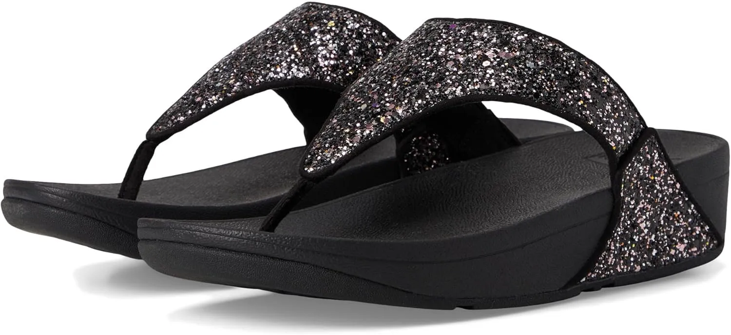 FitFlop Women's Lulu Multi-Tonal Glitter Toe-Post Sandals Wedge