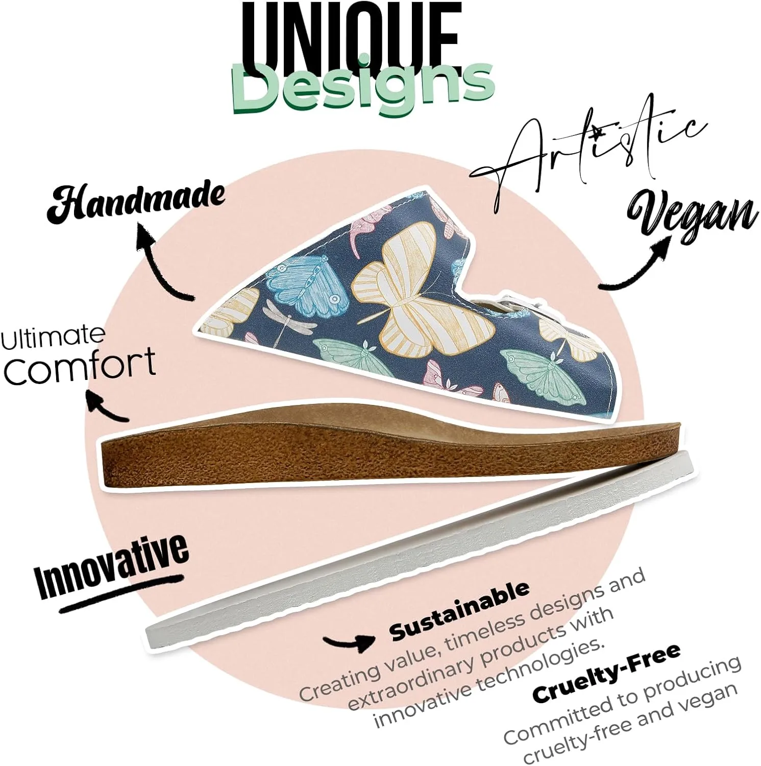 Flip Flops for Women - Vegan Leather and Handmade Thong Sandals for Women