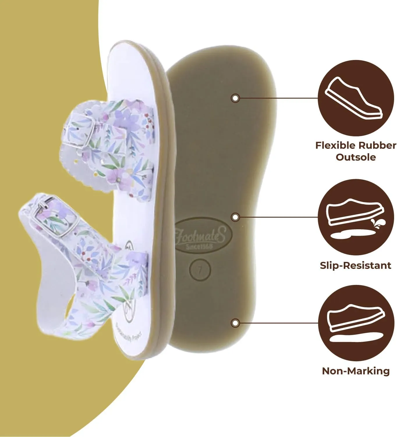 FOOTMATES Ariel and Eco-Ariel Waterproof Sandals for Girls and Boys with Slip-Resistant, Non-Marking Outsoles and Strap Closure for Infants, Toddlers, and Kids Ages 0-12
