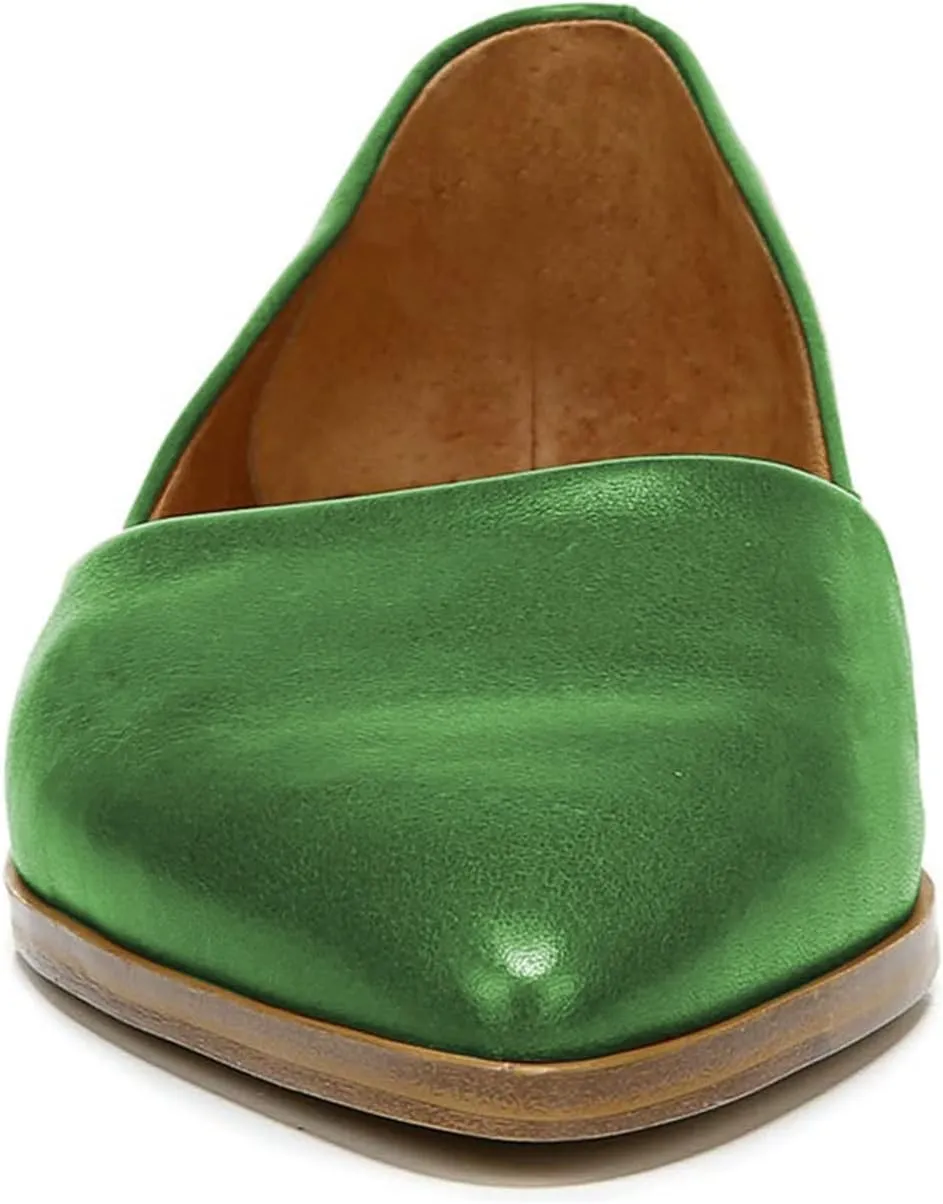 FOWT Classic Shallow Slip on Flats Chic Sexy Pointed Toe Low Heel Shoes Elegant Simple Office Brown Ballet Flats for Women, US Size 4-16 M