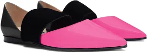 FOWT Pointed Toe D'Orsay Flats Slip On Ballet Flat with A Band Close Toe Mary Jane Two Tone Casual Shoes for Dating Party Comfort Elegant Full Size 4-16 M US