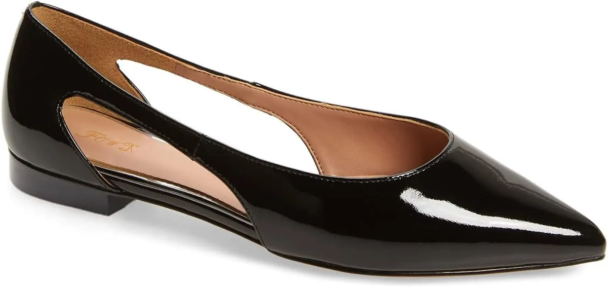 FOWT Spring Fashion Slip-on Cut-Out Pointed Toe Flats for Women Elegant Splicing Casual Dressy Low Heel Sandals Comfort Ballet Flats Shoes US Size 4-16 M