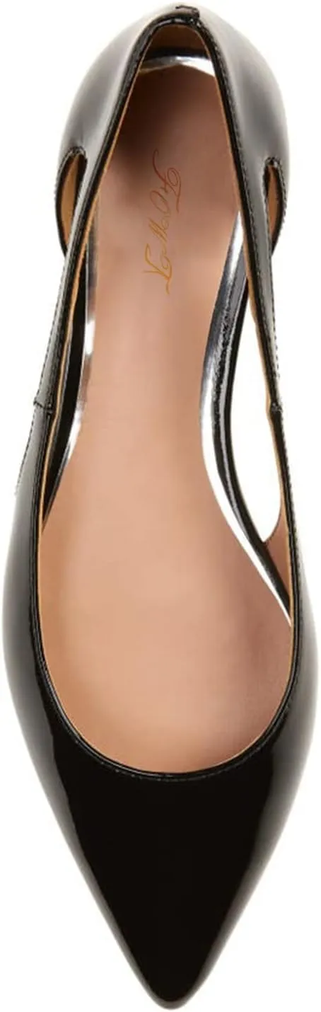 FOWT Spring Fashion Slip-on Cut-Out Pointed Toe Flats for Women Elegant Splicing Casual Dressy Low Heel Sandals Comfort Ballet Flats Shoes US Size 4-16 M