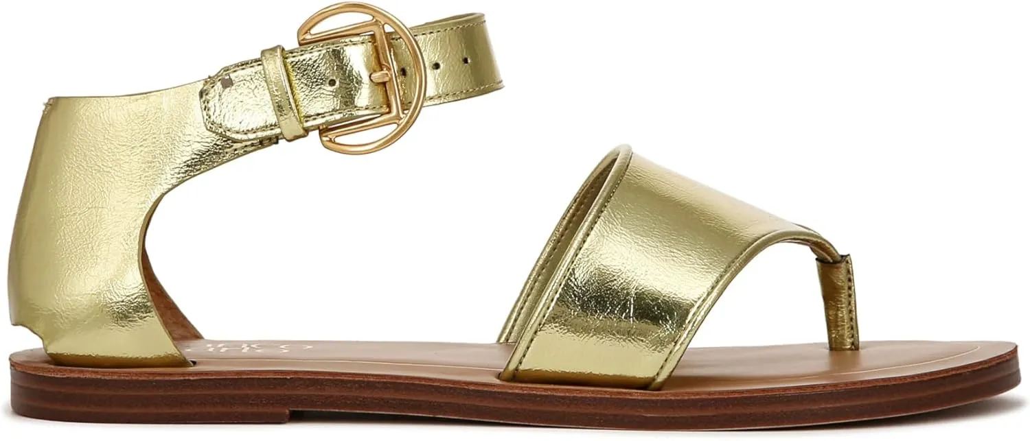 Franco Sarto Women's Ruth Ankle Strap Thong Flat Sandal