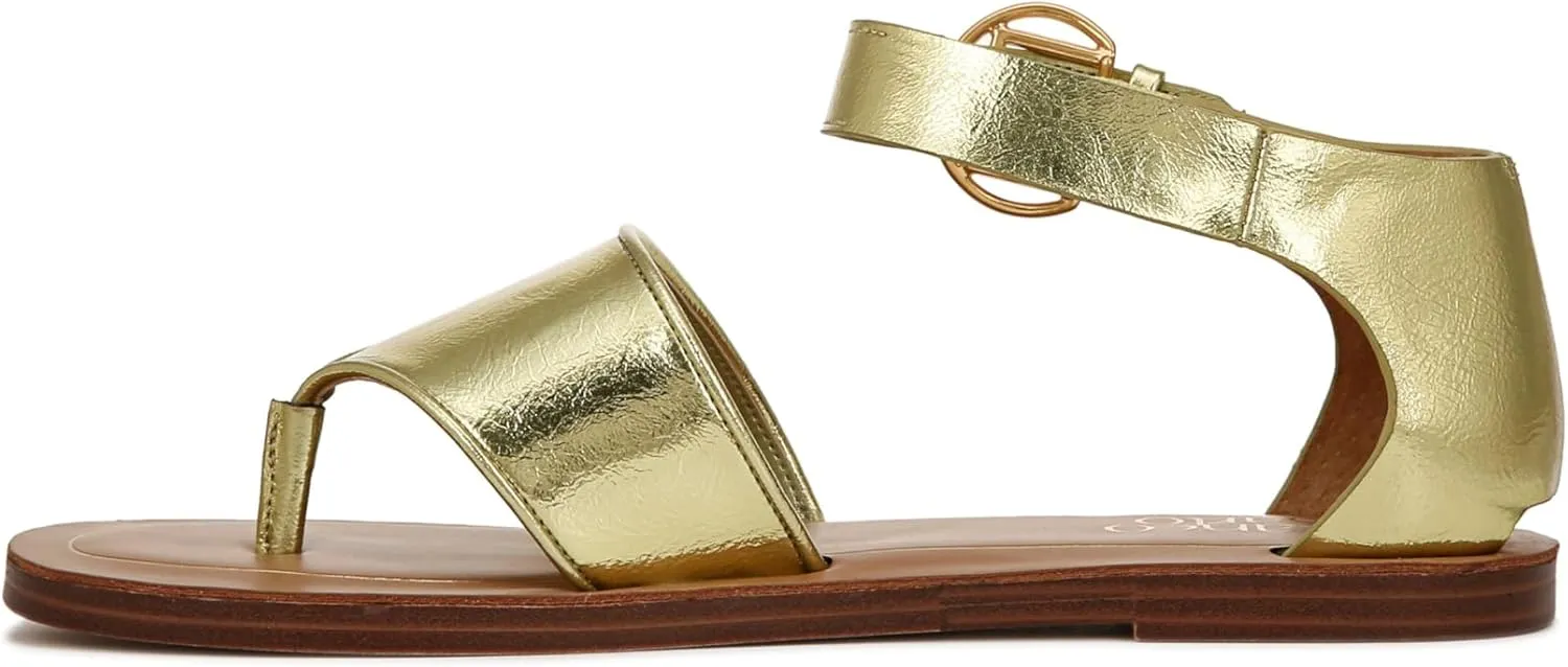 Franco Sarto Women's Ruth Ankle Strap Thong Flat Sandal