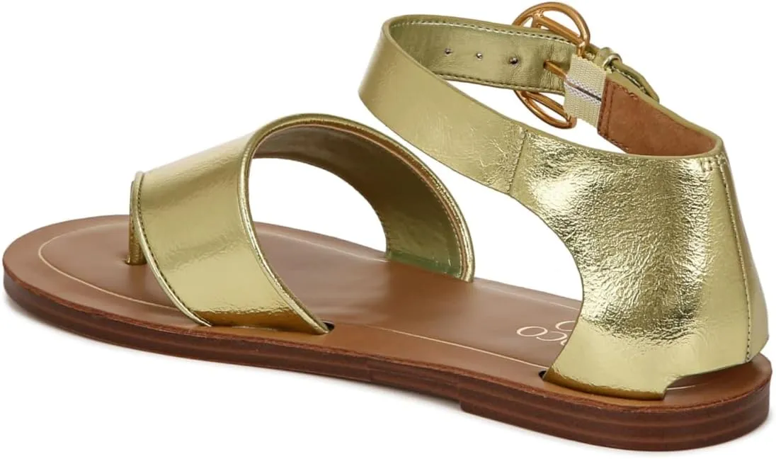 Franco Sarto Women's Ruth Ankle Strap Thong Flat Sandal