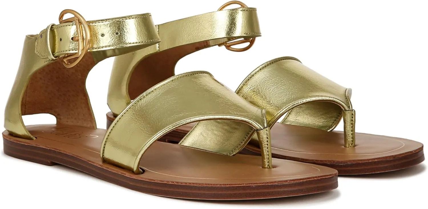 Franco Sarto Women's Ruth Ankle Strap Thong Flat Sandal