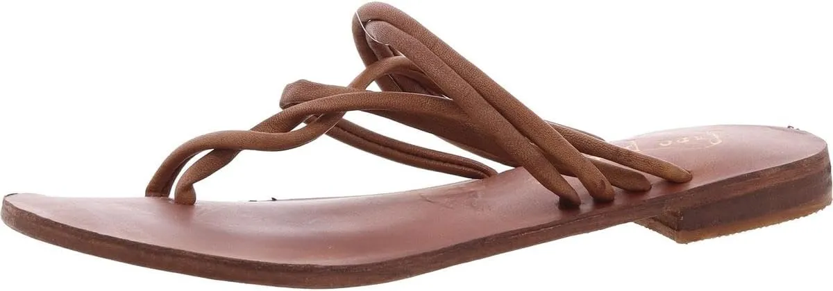 Free People Womens Kayla Leather Thong Slide Sandals