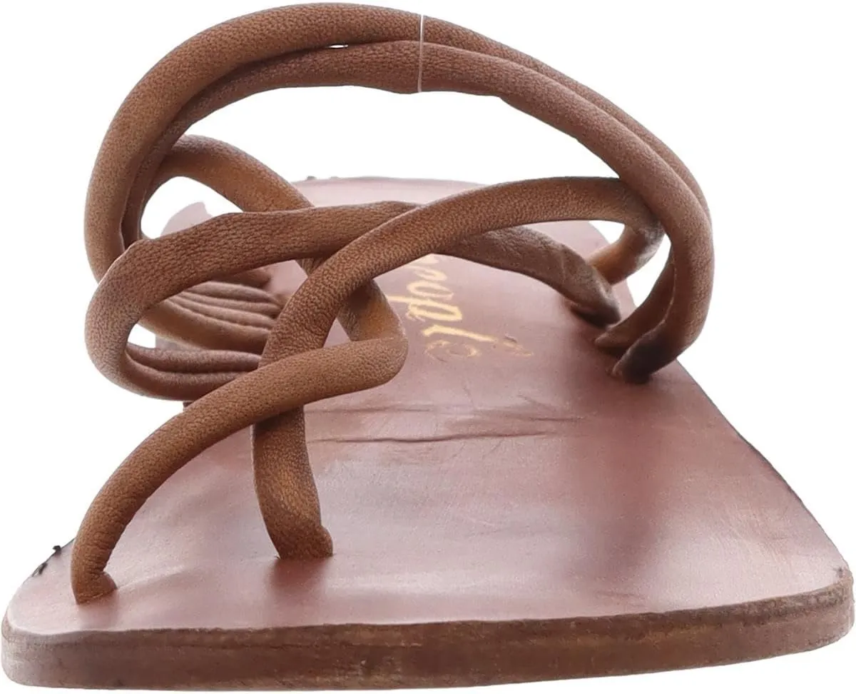 Free People Womens Kayla Leather Thong Slide Sandals