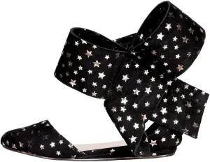 FSJ Women Chic Closed Pointed Toe D'Orsay Ankle Strap Ballet Flats Shoes Large Side Bows Comfortable Shoes Size 4-16 US