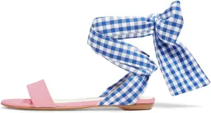 FSJ Women Fashion Open Toe Low Heel Sandals Slingback Ballet Flat Soft Shoes Size 4-15 US