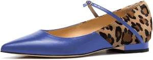 FSJ Women Sexy Leopard Prints Flats Hidden Low Heels Pumps Closed Pointy Toe Slip On Shoes Size 4-15 US
