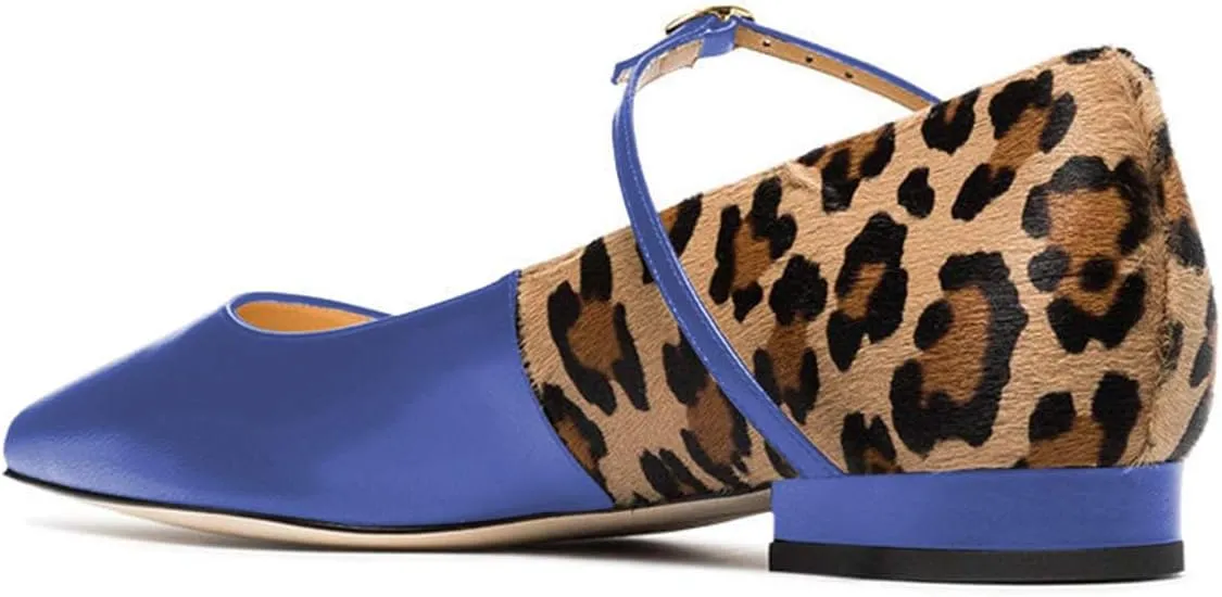 FSJ Women Sexy Leopard Prints Flats Hidden Low Heels Pumps Closed Pointy Toe Slip On Shoes Size 4-15 US