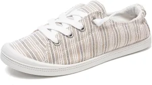 FUNKYMONKEY Shoes for Women, Comfort Low Top Canvas Slip On Sneakers Classic Casual Walking Shoes