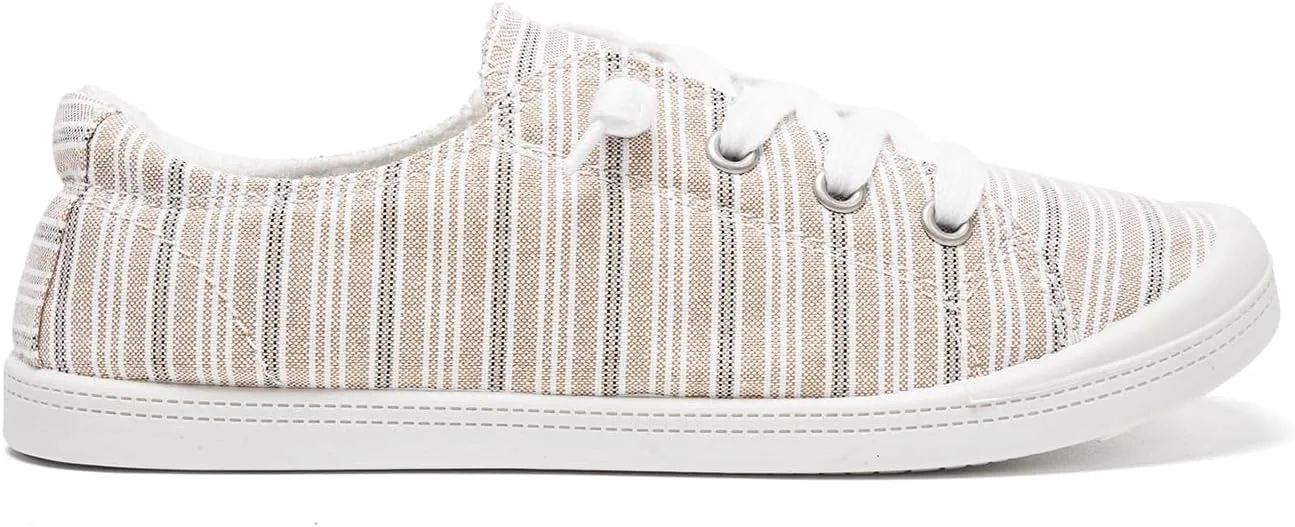 FUNKYMONKEY Shoes for Women, Comfort Low Top Canvas Slip On Sneakers Classic Casual Walking Shoes