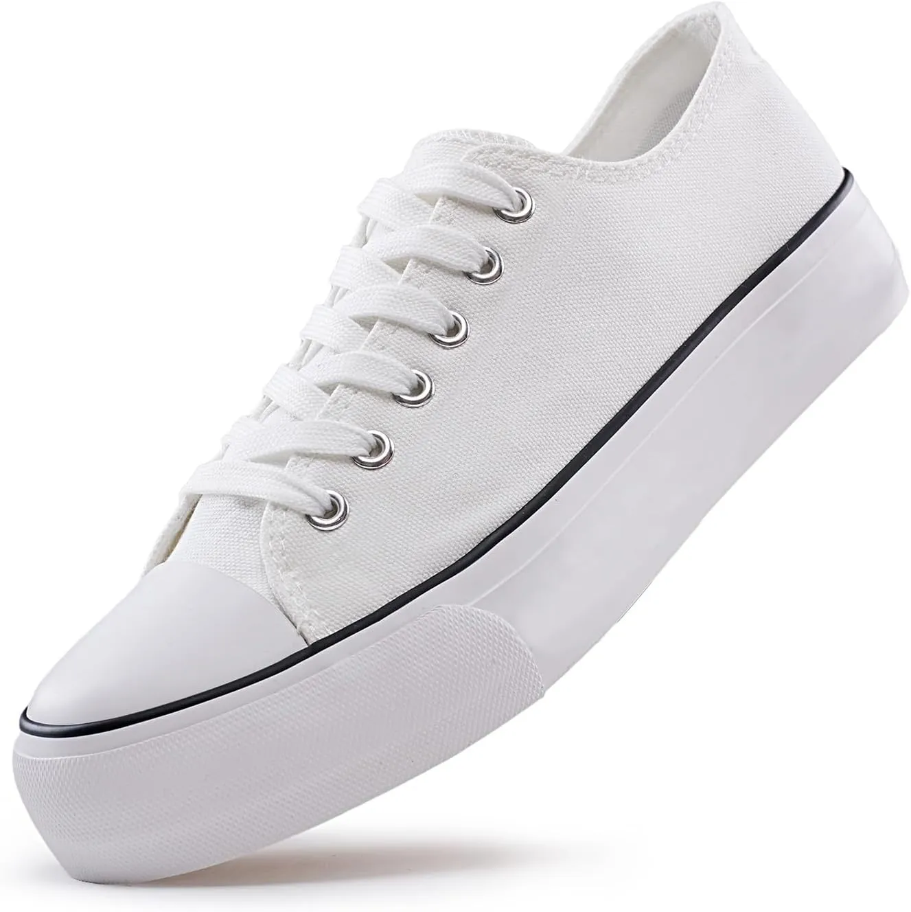 FUUPNN Platform Sneakers Canvas Fashion Lace Up Classic Casual Walking Shoes High Tops Canvas Shoes Casual Tennis Shoes
