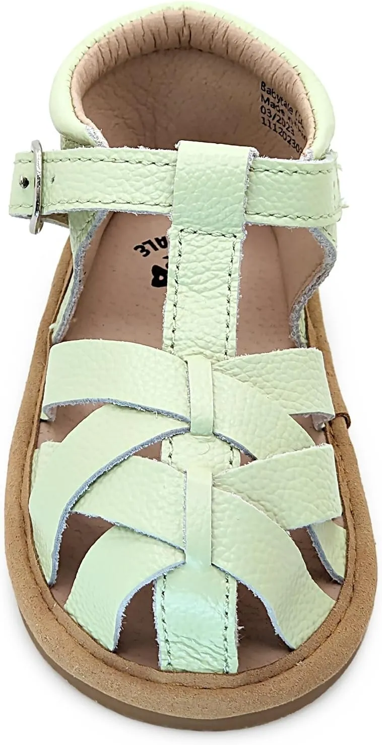 Genuine leather Closed Toe Girls' sandals for toddler/small kids