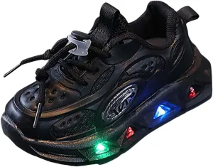 Girls Light Up Shoes Lac𝐞 Up Non-Slip Luminous Shoes Low Top Mesh Lightweight Casual Sneaker Led Casual Shoes