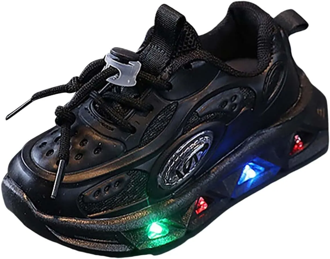 Girls Light Up Shoes Lac𝐞 Up Non-Slip Luminous Shoes Low Top Mesh Lightweight Casual Sneaker Led Casual Shoes