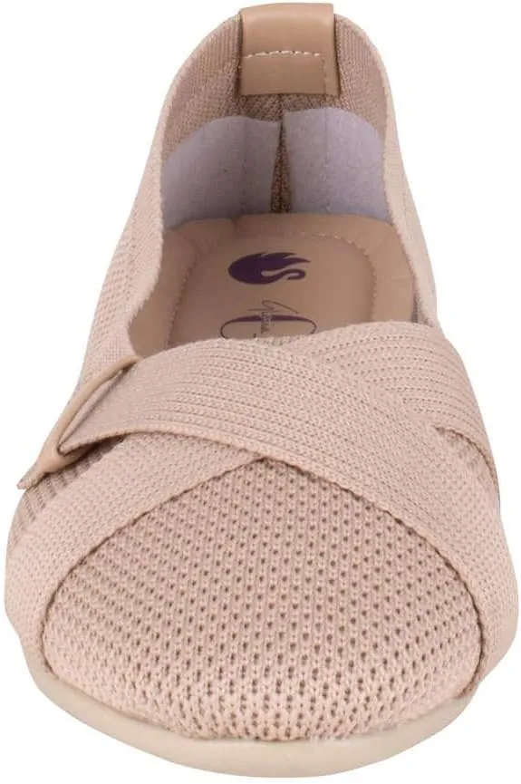Gloria Vanderbilt Women's Ballet Flat, Comfortable Round Toe Cross-strap Design Dressy Work Flats Shoes for Women