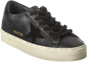 Golden Goose Women's Hi Star Nappa Upper Suede Star Cocco Printed Leather Heel, Black, 38, 7