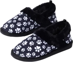 GreaterGood Paw Print Faux Fur Lined Indoor/Outdoor Slippers