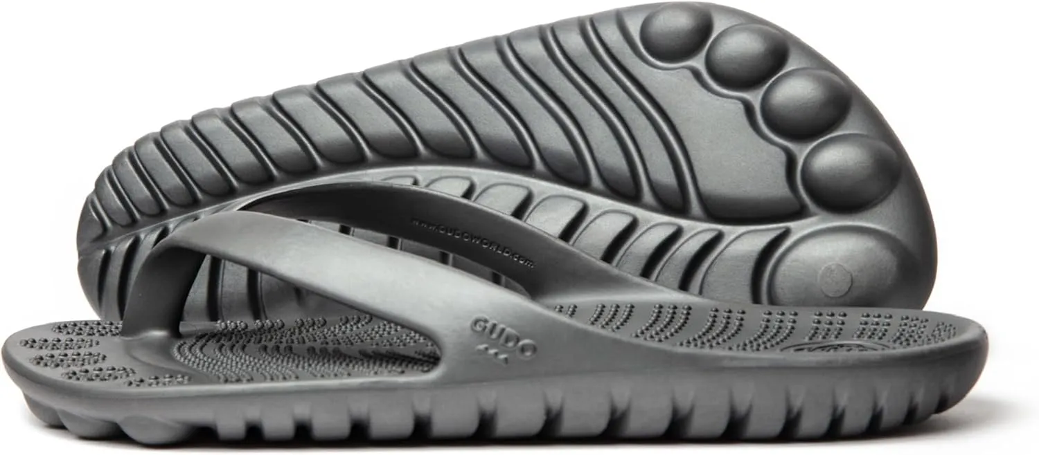 GUDO WORLD Unisex Flip Flop Sandals with Pressure Point Reflexology Stimulation and EVA Foam Supportive Soles For Men and Women