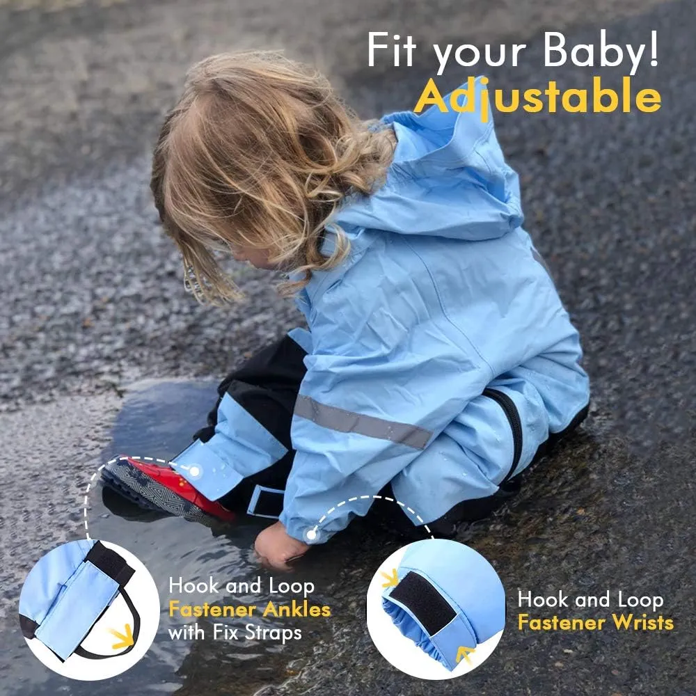 HAPIU Kids Toddler Rain Suit Muddy Buddy Waterproof Coverall