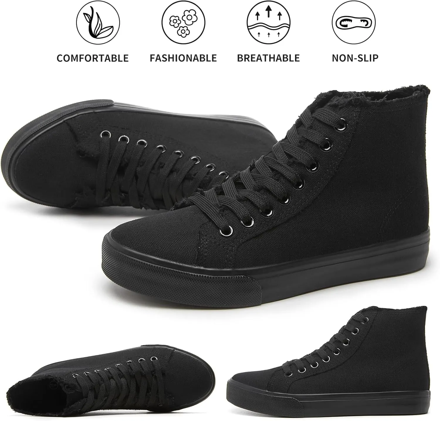 hash bubbie Unisex Canvas High top Sneakers Women's Classic Fashion High Tops Canvas Shoes Casual Tennis Shoes for Men