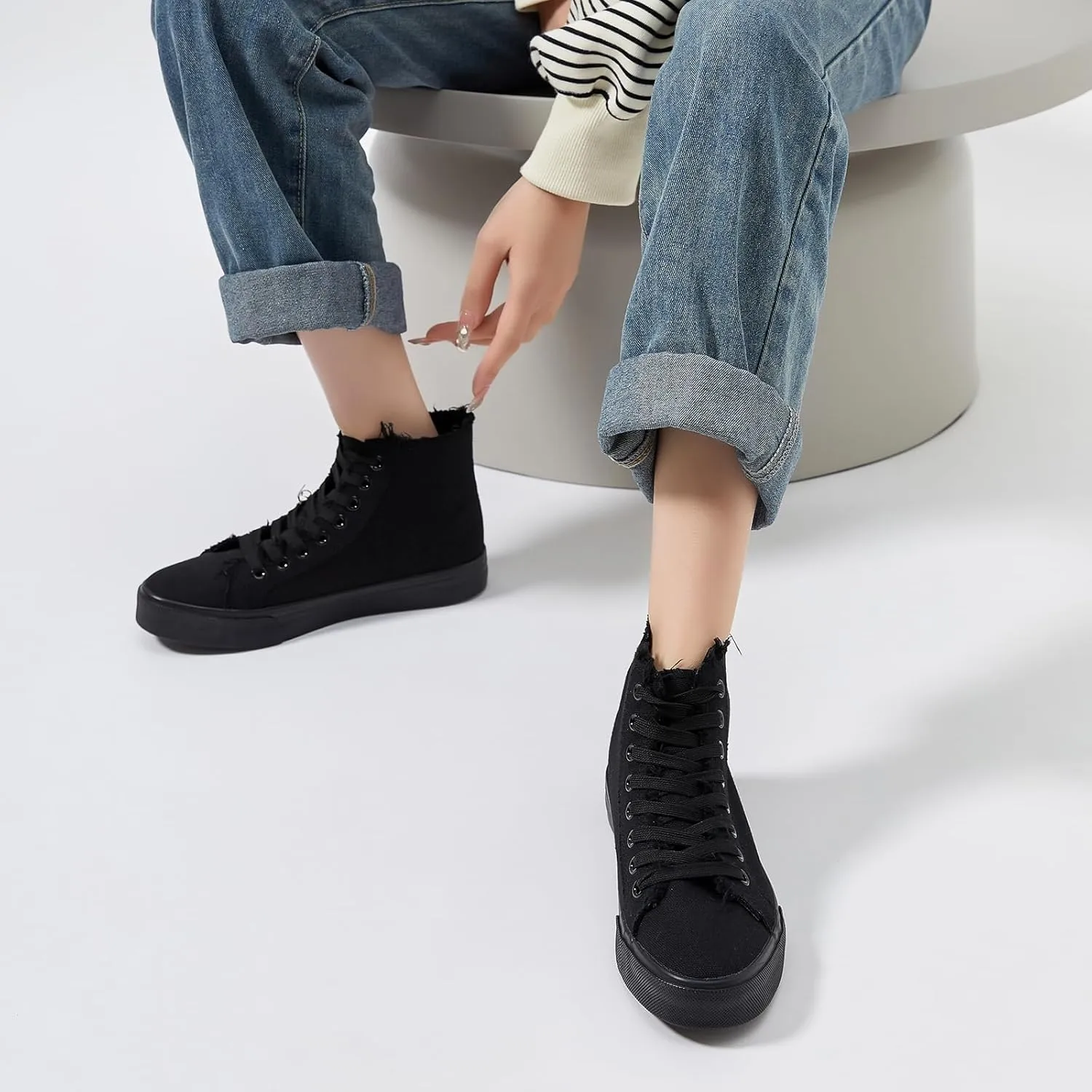 hash bubbie Unisex Canvas High top Sneakers Women's Classic Fashion High Tops Canvas Shoes Casual Tennis Shoes for Men