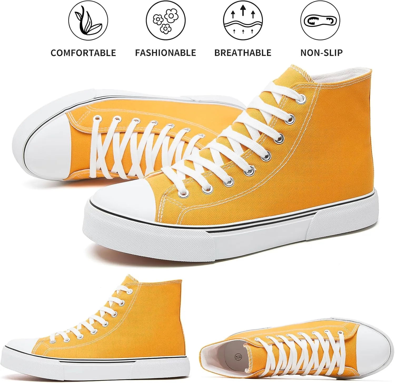 hash bubbie Unisex Fashion High top Sneakers Womens Classic High Tops Canvas Shoes Casual Tennis Shoes for Men