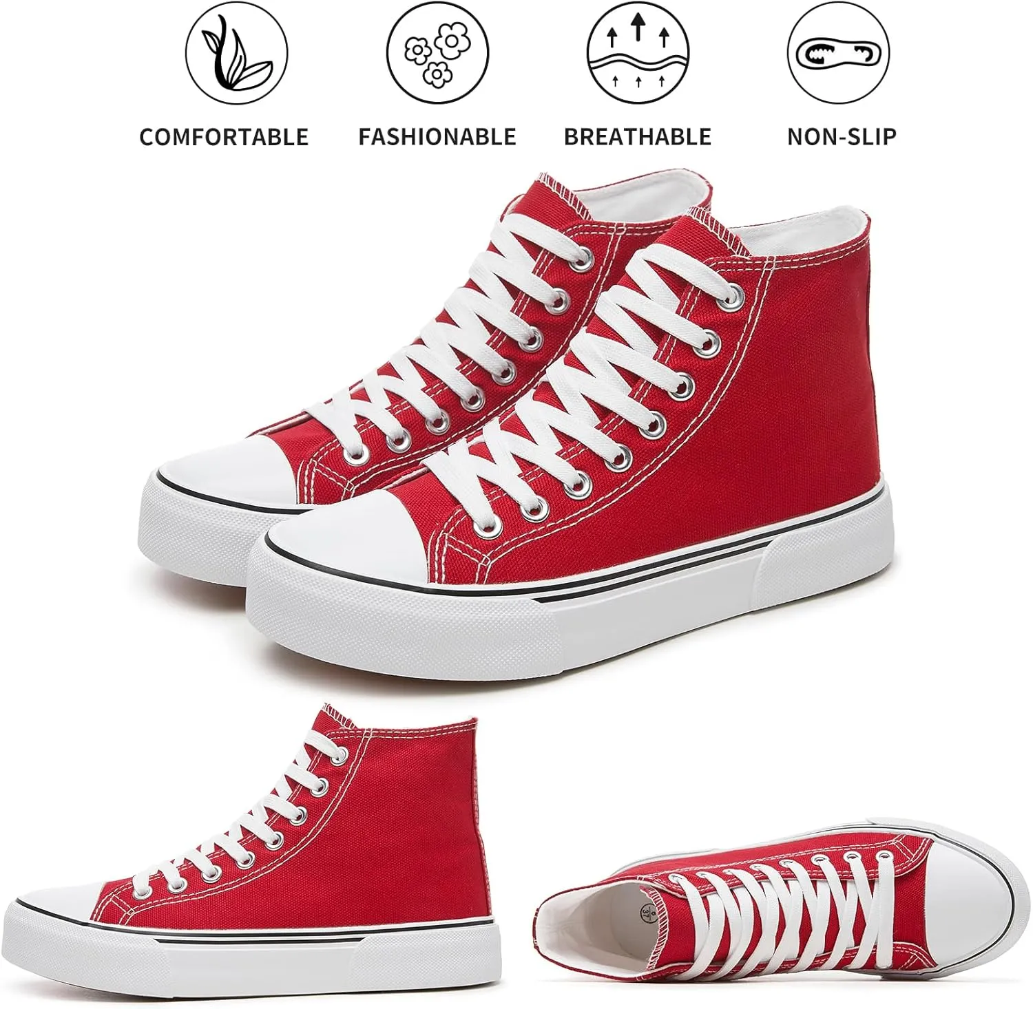 hash bubbie Unisex Fashion High top Sneakers Womens Classic High Tops Canvas Shoes Casual Tennis Shoes for Men