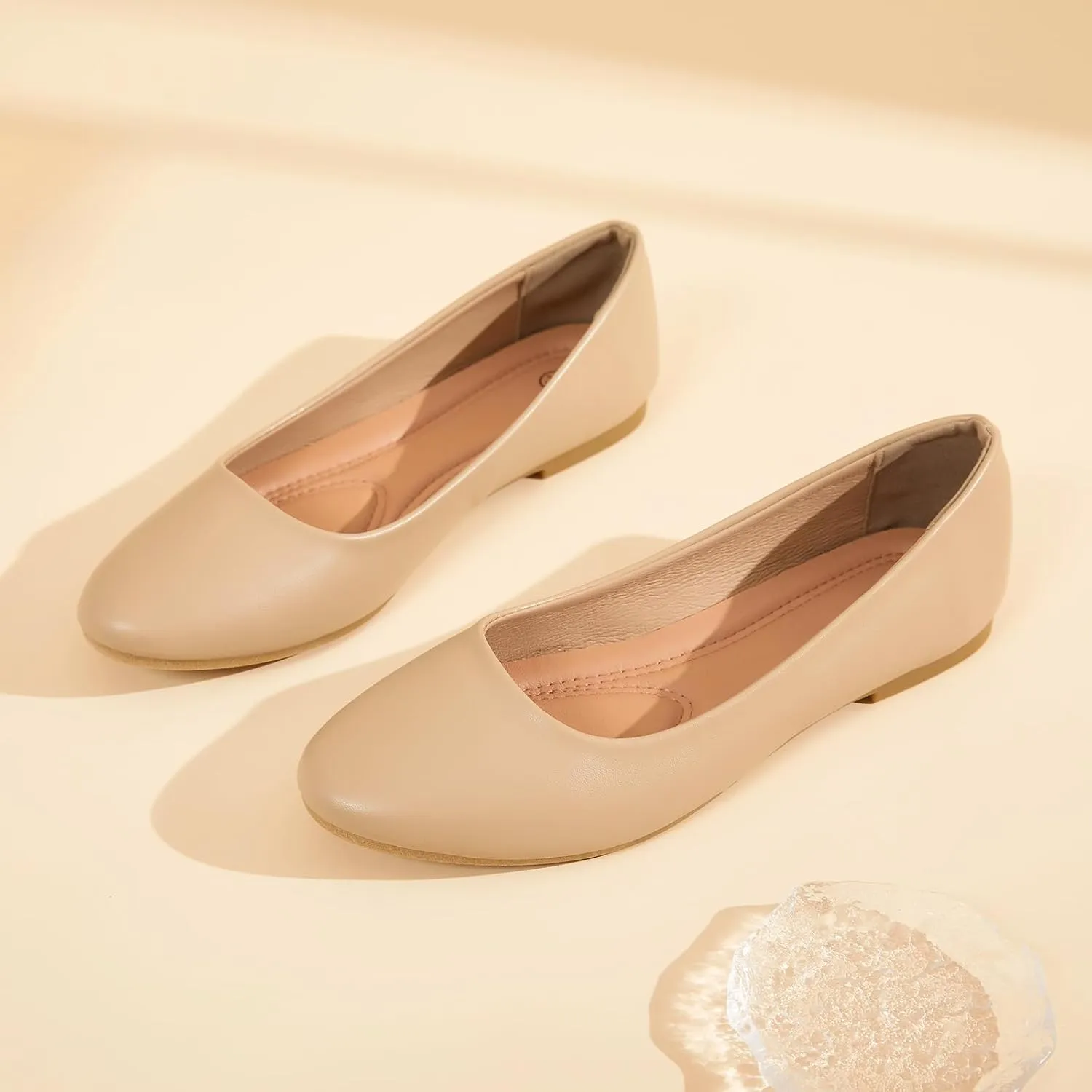 Hash Bubbie Women's Flats Shoes Ballet Flats Dress Shoes Comfortable PU Leather Slip on Shoes for Women